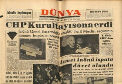 Dünya Gazetesi 17 Aralık 1962 - CHP Kurultayı Sona Erdi GZ59857 - 2