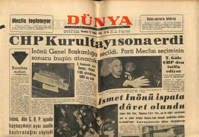Dünya Gazetesi 17 Aralık 1962 - CHP Kurultayı Sona Erdi GZ59857 - 1