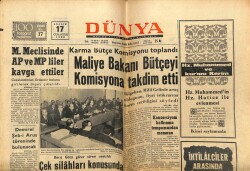 Dünya Gazetesi 17 Aralık 1966 - Maliye Bakanı Bütçeyi Komisyona Takdim Etti GZ68233 - 2