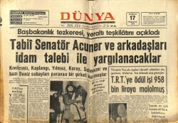 Dünya Gazetesi 17 Haziran 1971 - Fatma Girik, Yılmaz Güney, Mine Mutlu, Ahmet Mekin GZ68310 - 2
