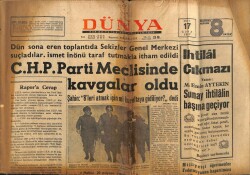 Dünya Gazetesi 17 Mart 1967 - CHP Parti Meclisinde Kavgalar Oldu GZ59933 - 2
