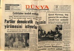 Dünya Gazetesi 17 Mart 1971 - Partiler Demokratik Rejimin Yürümesini İstiyorlar GZ68061 - 2