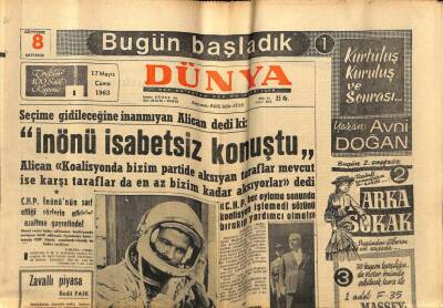 Dünya Gazetesi 17 Mayıs 1963 - Uzaydaki Cooper Arızaya Rağmen Başarılı İniş Yaptı GZ59970 - 2