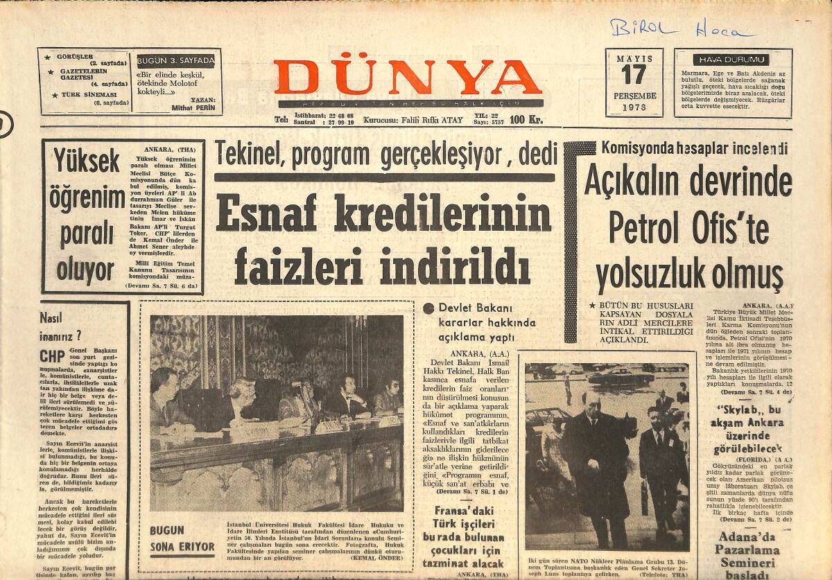 Dünya Gazetesi 17 Mayıs 1973 - NATO Toplantısı Sonunda Dün Bir Bildiri Yayınlandı - Hülya Darcan'la Arzu Okay Festival'de Evlenecek Mi? GZ143020 - 1