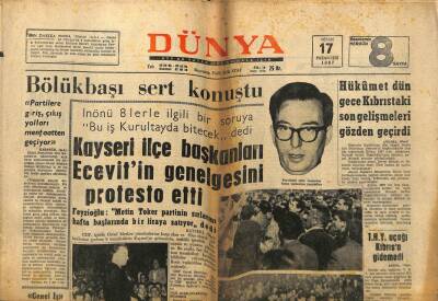 Dünya Gazetesi 17 Nisan 1967 - THY Uçağı Kıbrısa Gidemedi GZ61066 - 2