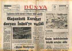 Dünya Gazetesi 17 Nisan 1972 - Olağanüstü Kurultay Dosyası İnönüye Verildi GZ68106 - 2