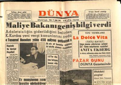 Dünya Gazetesi 17 Şubat 1961 - Osman Bölükbaşının İstifası İsteniyor GZ87211 - 1