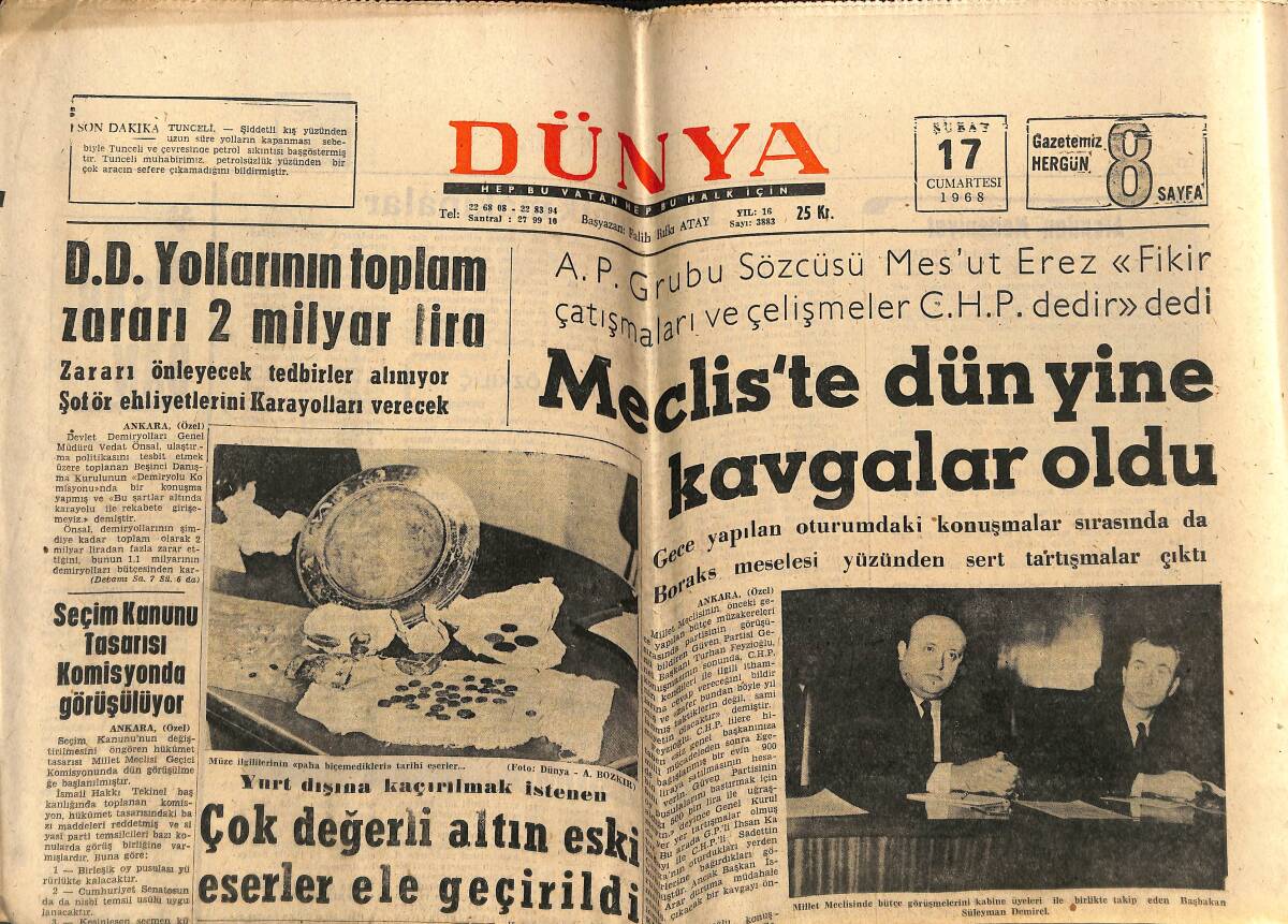 Dünya Gazetesi 17 Şubat 1968 - Hollywood'un Taçsız Kraliçesi Elizabeth Taylor - 1968 Eurovision Şarkı Yarışması GZ148957 - 1