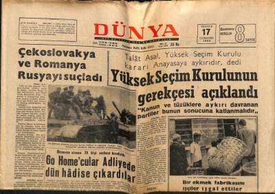 Dünya Gazetesi 17 Temmuz 1968 - Çekoslovakya Ve Romanya Rusyayı Suçladı GZ79745 - 1