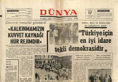 Dünya Gazetesi 17 Temmuz 1972 - Vandaki Depremde 450 Bina Hasar Gördü GZ68068 - 1