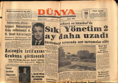 Dünya Gazetesi 18 Ekim 1963 - Azizoğlu İstifasını Grubuna Götürecek GZ83030 - 1