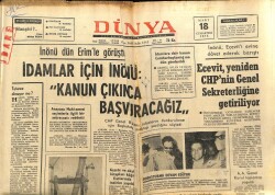 Dünya Gazetesi 18 Mart 1972 - Ecevit Yeniden CHPnin Sekreterliğine Getiriliyor GZ68110 - 1
