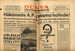 Dünya Gazetesi 18 Mayıs 1962 - Avni Doğan Bakanlıktan İstifa Etti GZ61103 - 1