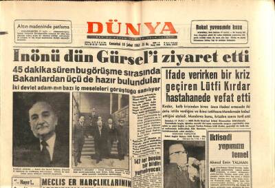 Dünya Gazetesi 18 Şubat 1961 - Gurebada 575 Yataklı Bir Hastahane Yapılacak GZ87212 - 1