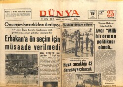 Dünya Gazetesi 19 Ağustos 1969 - Necmettin Erbakana Müsaade Edilmedi GZ103506 - 1
