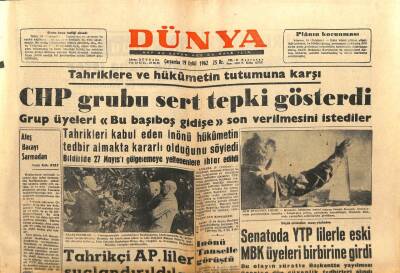 Dünya Gazetesi 19 Eylül 1962 - CHP Grubu Hükümetin Tutumuna Sert Tepki Gösterdi GZ103521 - 2