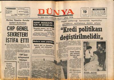 Dünya Gazetesi 19 Kasım 1971 - Dikmene Göre Haşhaş Zararı 100 Milyon Dolar GZ80591 - 1
