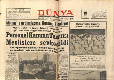 Dünya Gazetesi 19 Mayıs 1970 - Personel Kanunu Tasarısı Meclislere Sevkedildi GZ66200 - 2