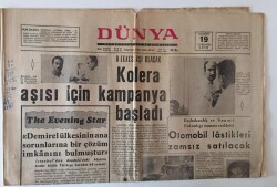 Dünya Gazetesi 19 Ocak 1970 - Herkes Aşı Olacak ,Kolera Aşısı İçin Kampanya Başlatıldı GZ13031 - 1