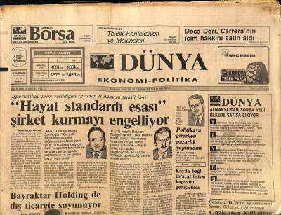 Dünya Gazetesi 2 Eylül 1991 - Bayraktar Holding de Dış Ticarete Soyunuyor GZ97377 - 1
