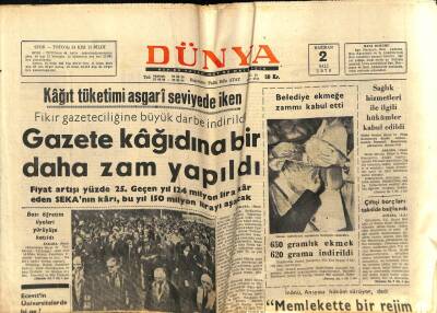 Dünya Gazetesi 2 Haziran 1970 - Mısır Askeri Hedefleri 24 Saat Bombalandı GZ66172 - 1