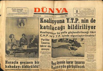 Dünya Gazetesi 2 Mart 1964 - Haraçla Geçinen Kabadayı Öldürüldü GZ68185 - 1