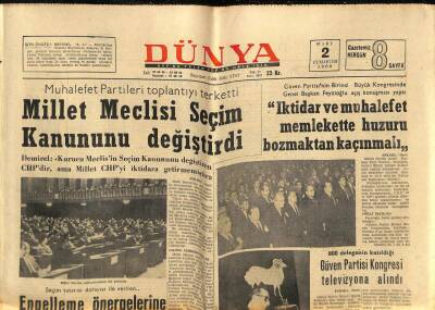 Dünya Gazetesi 2 Mart 1968 - İtalyaya San Giorgio İle Balık İhraç Edildi GZ82163 - 1