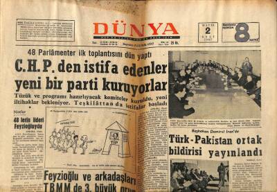 Dünya Gazetesi 2 Mayıs 1967 - Türk-Pakistan Ortak Bildirisi Yayınlandı GZ80657 - 1