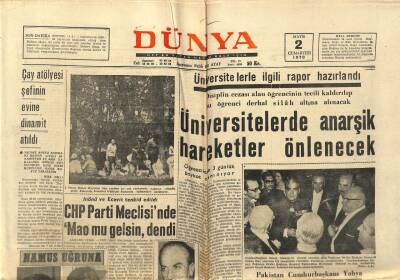 Dünya Gazetesi 2 Mayıs 1970 - Üniversitelerde Anarşik Hareketler Önlenecek GZ66210 - 2