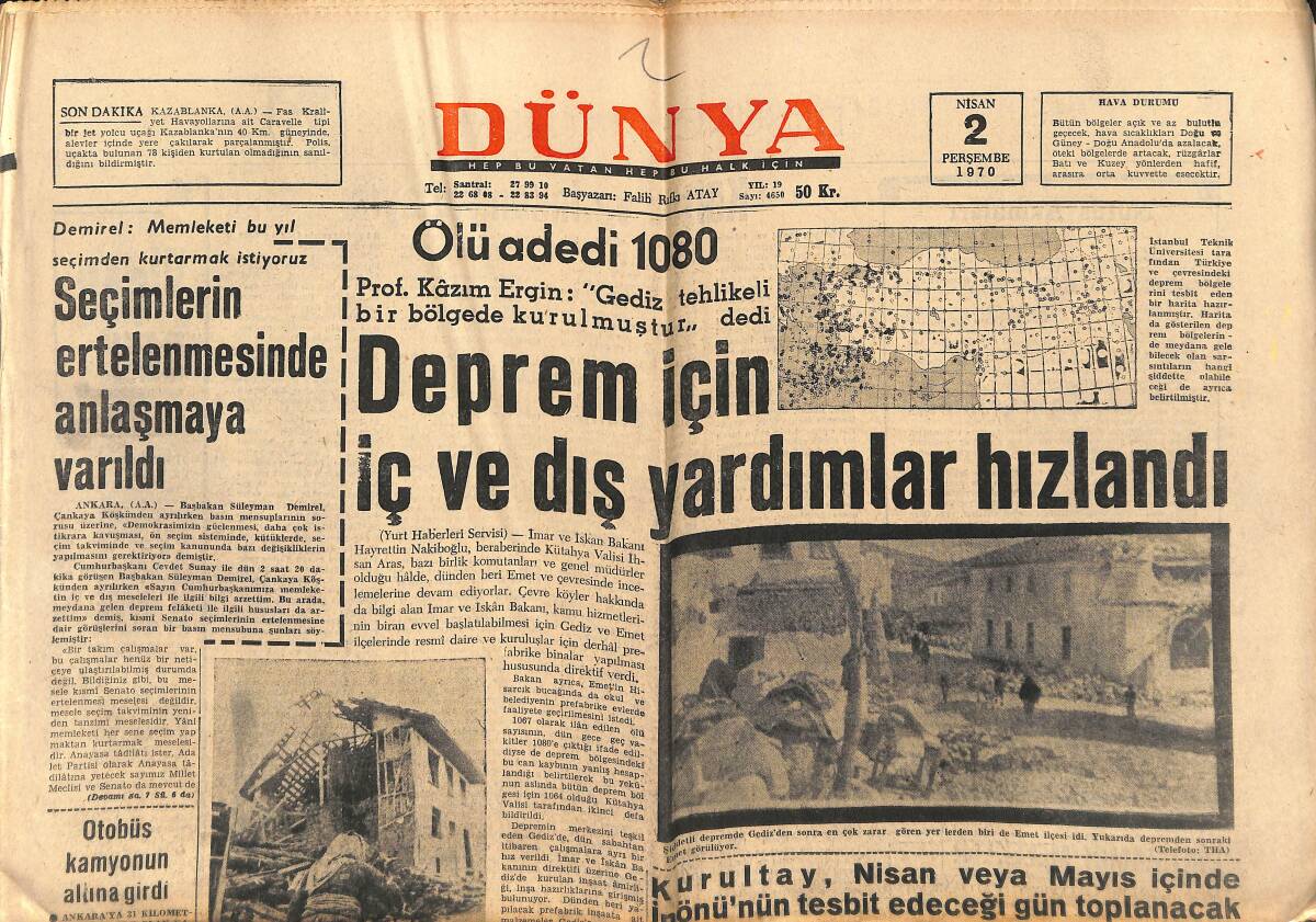 Dünya Gazetesi 2 Nisan 1970 - Selda Alkor Ankara'da İçini Döktü - Fatma Girik Filmleri Anadolu'da İyi İş Yapıyor - Feri Cansel Striptiz'e Dönmeyecek GZ150923 - 1
