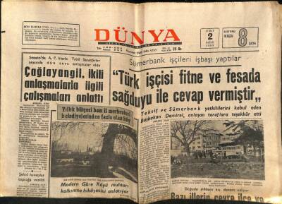 Dünya Gazetesi 2 Şubat 1969 - Modern Güre Köyü Muhtarı Kalkınma Hikayesini Anlatıyor GZ82162 - 1