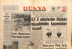 Dünya Gazetesi 20 Ağustos 1969 - Danıştay Türk İşin İsteğini Reddetti GZ103511 - 2