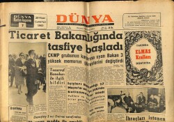 Dünya Gazetesi 20 Nisan 1963 - Ticaret Bakanlığında Tasfiye Başladı GZ61081 - 1