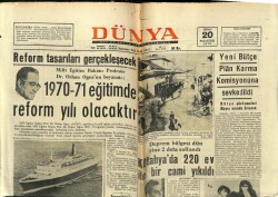 Dünya Gazetesi 20 Nisan 1970 - 1970-71 Eğitimde Reform Yılı Olacaktır GZ61093 - 2