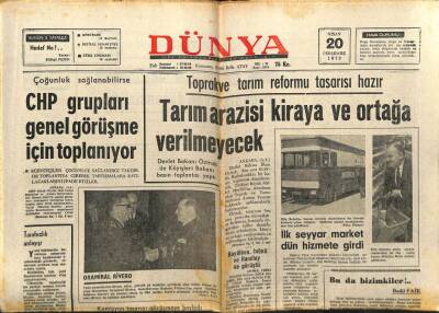 Dünya Gazetesi 20 Nisan 1972 - Hülya Koçyiğit İtalyaya Yerleşecek, Mine Mutluyu Yine Affettiler, Yılın Sanatçısı Filiz Akın GZ68103 - 2