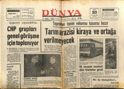 Dünya Gazetesi 20 Nisan 1972 - Hülya Koçyiğit İtalyaya Yerleşecek, Mine Mutluyu Yine Affettiler, Yılın Sanatçısı Filiz Akın GZ68103 - 1