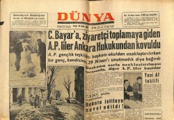 Dünya Gazetesi 20 Ocak 1963 - Celal Bayara Ziyaretçi Toplamaya Giden APliler Ankara Hukuktan Kovuldu GZ68092 - 2