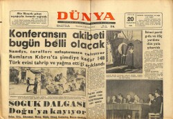Dünya Gazetesi 20 Ocak 1964 - Konferansın Akıbeti Belli Olacak GZ68206 - 2