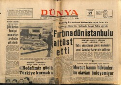 Dünya Gazetesi 21 Ağustos 1968 - Fırtına İstanbulu Alt Üst Etti GZ68228 - 1