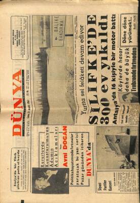 Dünya Gazetesi 21 Aralık 1962 - Silifkede 300 Ev Yıkıldı GZ68028 - 2