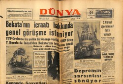 Dünya Gazetesi 21 Eylül 1963 - Kennedy Sovyetleri İşbirliğine Çağırdı GZ59990 - 1