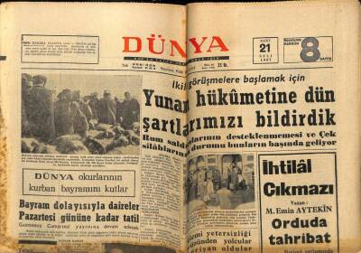 Dünya Gazetesi 21 Mart 1967 - Amerika dan 65 Milyon Dolarlık Kredi Alıyoruz GZ59673 - 1