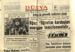 Dünya Gazetesi 21 Mart 1970 - Erbakan Uzayda Dolaşıyor GZ68116 - 2