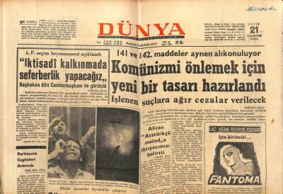 Dünya Gazetesi - 21 Mayıs 1966 - Komünizmi Önlemek İçin Yeni Bir Tasarı Hazırlandı GZ111028 - 1