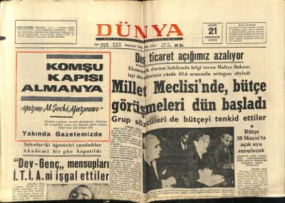 Dünya Gazetesi 21 Mayıs 1970 - Dev Genç Mensupları İTİAni İşgal Ettiler GZ66199 - 1