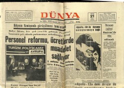 Dünya Gazetesi 21 Nisan 1970 - Apollo-13deki Arıza İle İlgili Soruşturma Başladı GZ61091 - 2