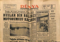 Dünya Gazetesi 21 Ocak 1969 - Ruslar Bir Balıkçı Motorumuzu Kaçırdı GZ61025 - 1