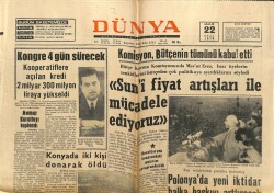 Dünya Gazetesi 22 Aralık 1970 - Polonyada Yeni İktidar Halka Baskıyı Arttıracak GZ68150 - 2