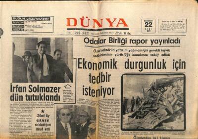 Dünya Gazetesi 22 Haziran 1971 - Odalar Birliği Rapor Yayınladı GZ68021 - 1