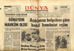 Dünya Gazetesi 22 Mart 1972 - Başkan Nixon Ve Nihat Erim Beyaz Sarayda Görüştü GZ68039 - 1